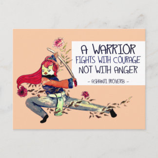 Postal Cita positiva de pájaro sobre fuerza y valor