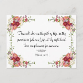 Postal Cita religiosa inspiradora de la Biblia floral ele