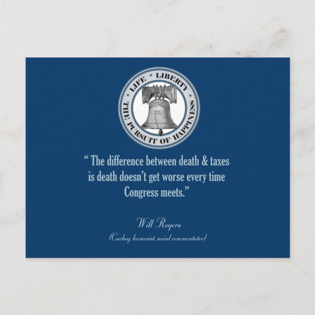 Postal ¿Cita Rogers (Muerte e Impuestos)? (Anverso)