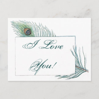 Postal Cita romántica de amor Inspirador Peacock