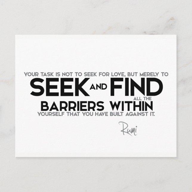 Postal CITA: Rumi: Barreras dentro de ti (Anverso)