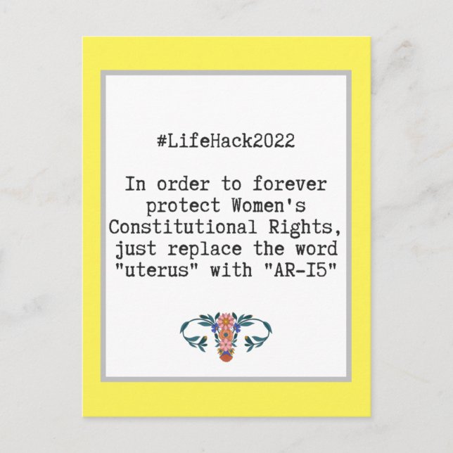 Postal Cita sarcástica sobre los derechos constitucionale (Anverso)