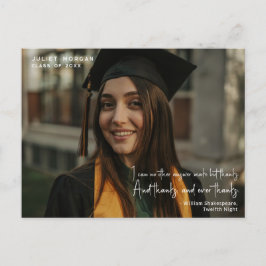 Postal Cita Simple de Agradecimiento para Graduación en F