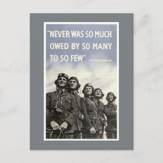 Postal Cita sobre Churchill en la Segunda Guerra Mundial  (Anverso)