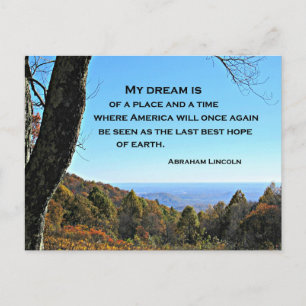 Postal Cita sobre Estados Unidos de Abraham Lincoln