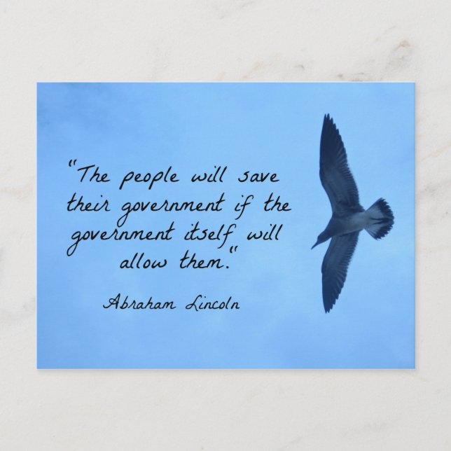 Postal Cita sobre Estados Unidos de Abraham Lincoln (Anverso)