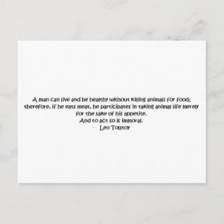 Postal Cita vegetariana de Tolstoy