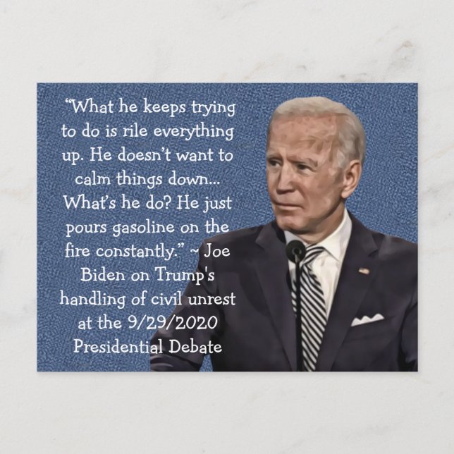 Postal Citas de Biden sobre Trump en el debate del 29 de  (Anverso)