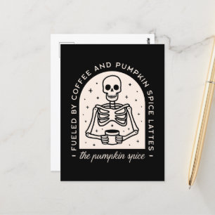 Postal Citas de café graciosas con leche de calabaza