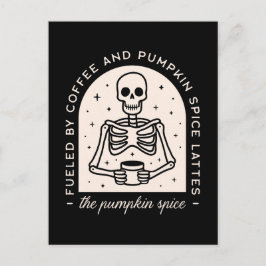 Postal Citas de café graciosas con leche de calabaza