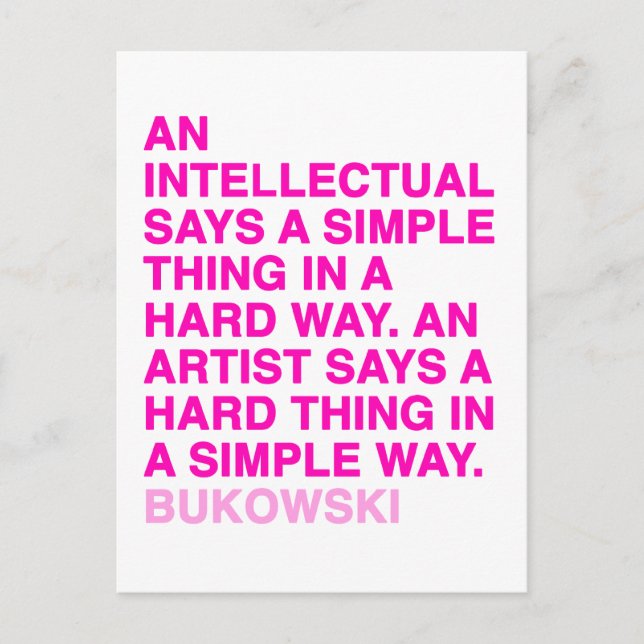 Postal Citas de Charles Bukowski (Anverso)