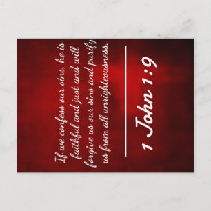 Postal Citas de Dios: 1 Juan 1:9 — "Confesiones y perdón