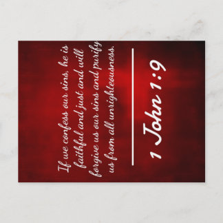 Postal Citas de Dios: 1 Juan 1:9 — "Confesiones y perdón