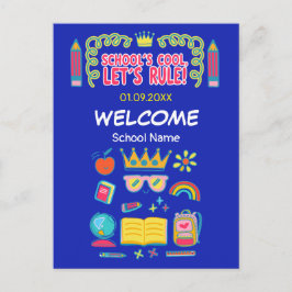 Postal Citas de motivación de "La escuela es genial, vamo