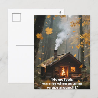 Postal Citas de otoño árboles forestales dejan caminos