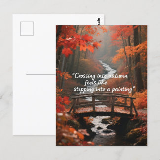 Postal Citas de otoño árboles forestales dejan caminos