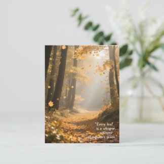 Postal Citas de otoño árboles forestales dejan caminos