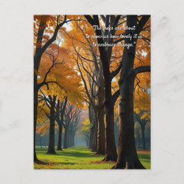 Postal Citas de otoño árboles forestales dejan caminos