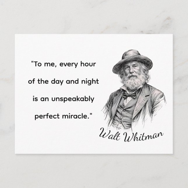 Postal Citas de Walt Whitman para la vida (Anverso)