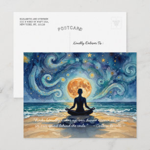 Postal Citas de Yoga Meditación Cielo Nocturno Estrellado
