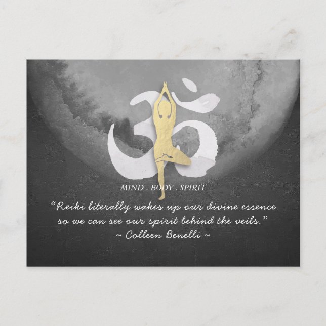 Postal Citas del maestro de Reiki y del instructor de med (Anverso)