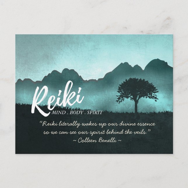 Postal Citas del maestro de Reiki y del instructor de med (Anverso)