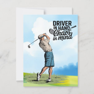 Postal Citas divertidas de golf para saludo de golfista