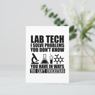 Postal Citas divertidas de técnicos de laboratorio humor 