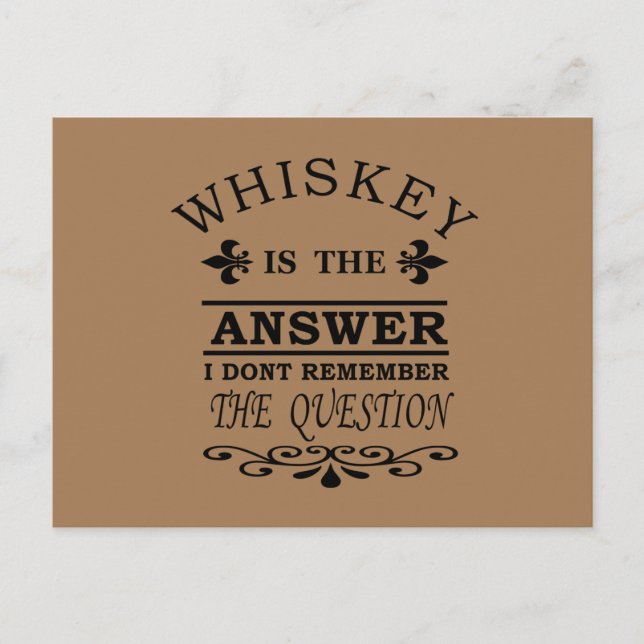 Postal Citas divertidas de whisky dichos de bebida gracio (Anverso)