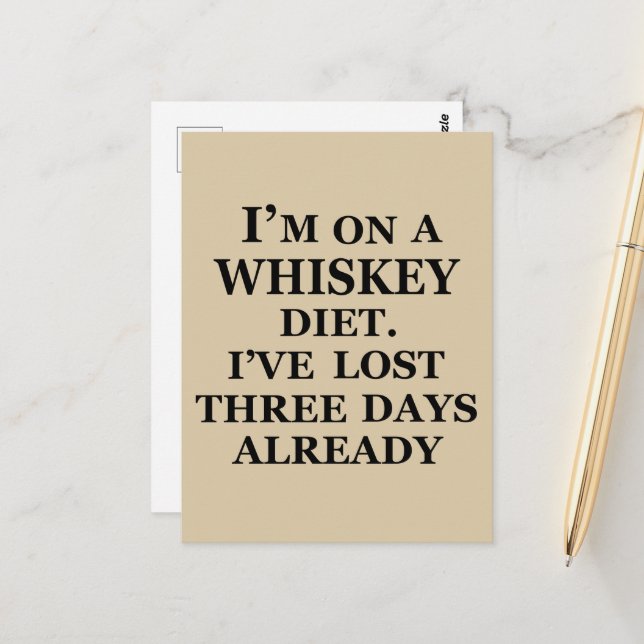 Postal Citas divertidas de whisky, frases de alcohol, reg (Anverso/Reverso In Situ)