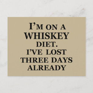 Postal Citas divertidas de whisky humor dichos de whiskey
