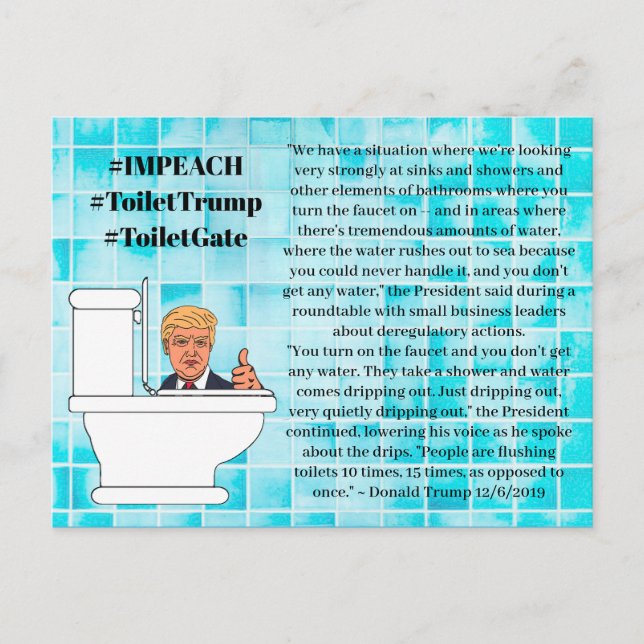 Postal Citas estúpidas de Trump, inodoros descargados 15  (Anverso)