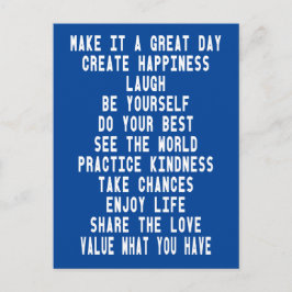 Postal Citas Inspiradoras de gráficos azules de Great Day