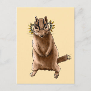 Postal Cite Chipmunk Hippie Glass