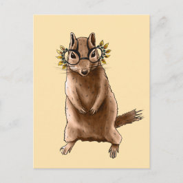 Postal Cite Chipmunk Hippie Glass