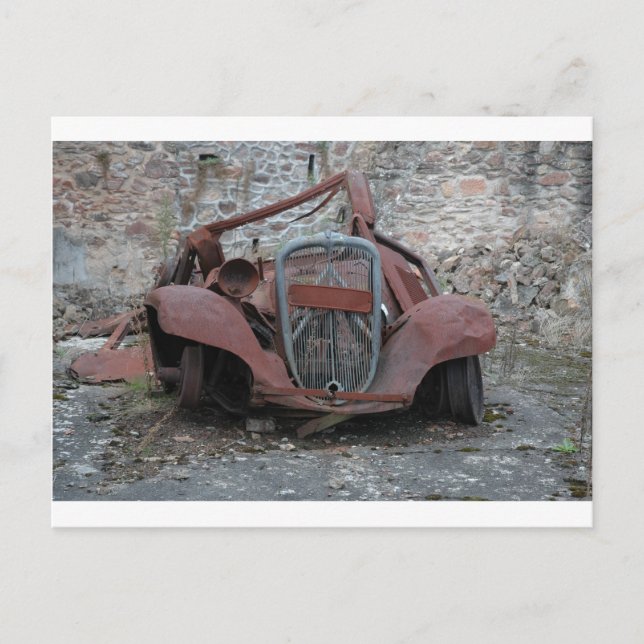 Postal Citroen en Oradour Francia (Anverso)