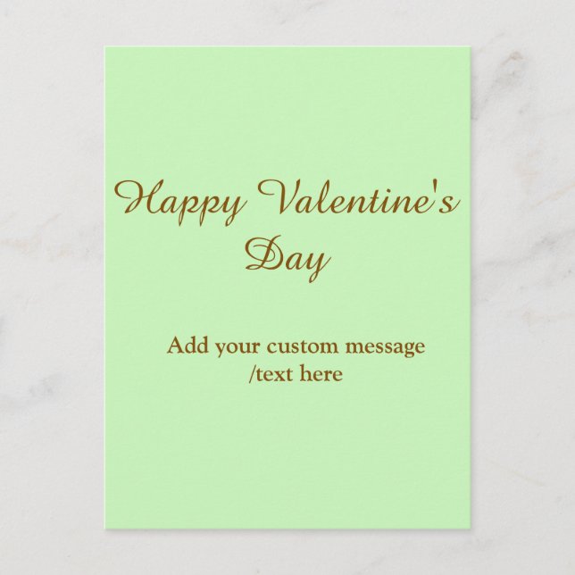 Postal Citrus green brown happy Valentine's day simple  (Anverso)