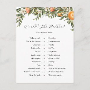 Postal Citrus Prefiere Un Juego De Ducha De Novias