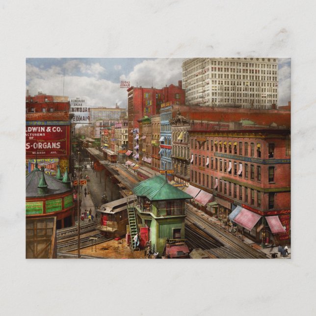 Postal City - Chicago - Piano Row 1907 (Anverso)
