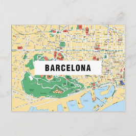 Postal CITY MAP POSTCARDS HH Barcelona