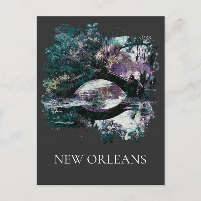 Postal *~* City Park New Orleans - pintura puente (Anverso)