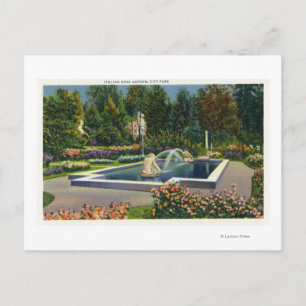 Postal City Park Rosa italiano vista al jardín