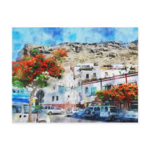 Cityscape Puerto de Morgan en Gran Canaria. Pintar
