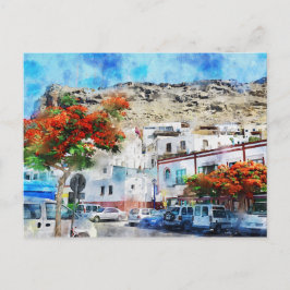 Postal Cityscape Puerto de Morgan en Gran Canaria. Pintar