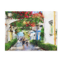 Cityscape Puerto de Morgan en Gran Canaria. Pintar