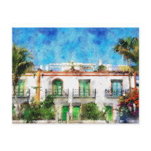 Cityscape Puerto de Morgan en Gran Canaria. Pintar