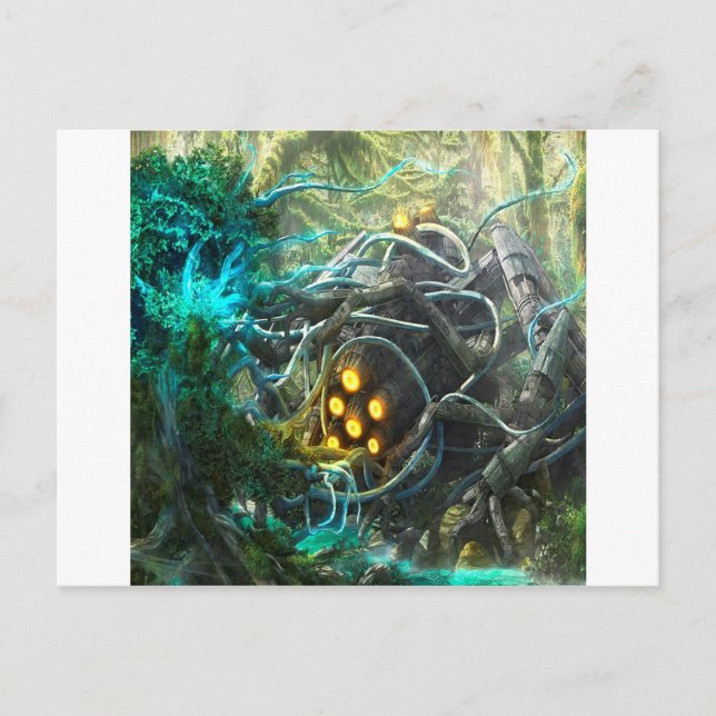 Postal Ciudad abstracta bioquímica (Anverso)