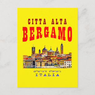 Postal Ciudad Alta en Bérgamo. Italia.
