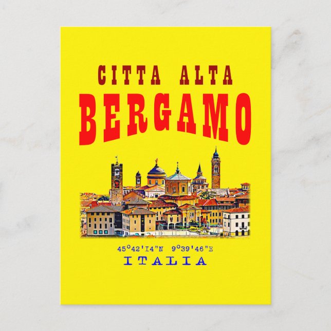 Postal Ciudad Alta en Bérgamo. Italia. (Anverso)