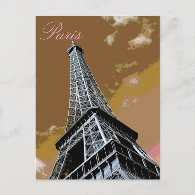 Postal Ciudad Amor y Romance de París Torre Eiffel Franci (Anverso)